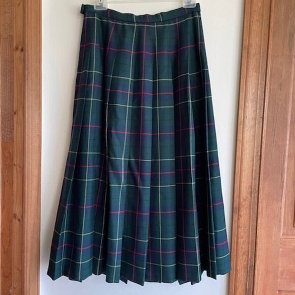 PENDLETON Heritage Tartan Wool Plaid Pleated Midi Skirt Vintage - Picture 2 of 16